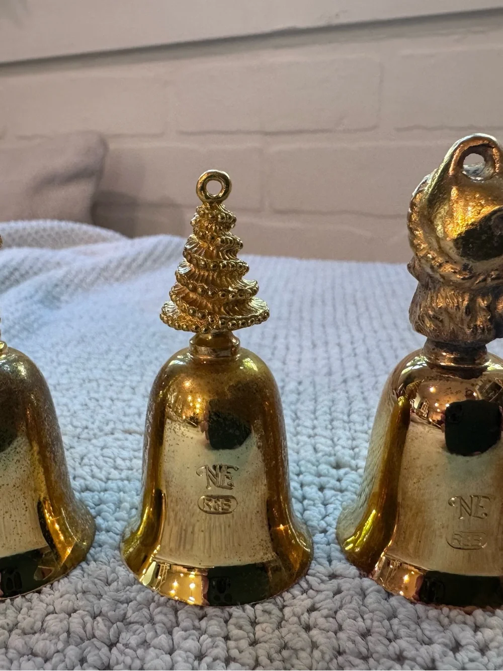 Reed and Barton New England Society Gold Plated Christmas Bells